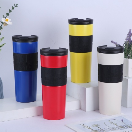 550 ML double wall stainless steel vacuum insulated thermal mug with flip type plastic lid
